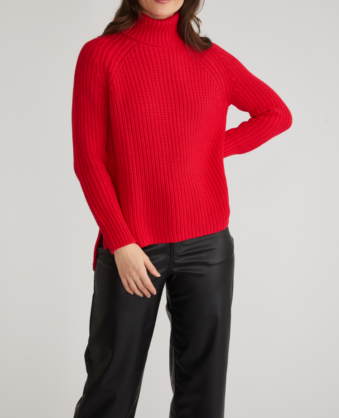 Mock neck pullover sweater discount