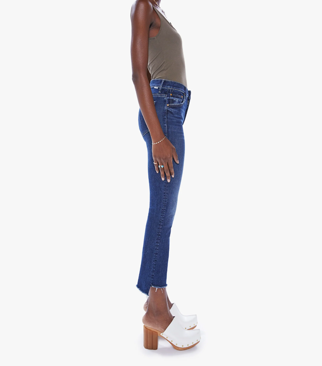 Mother denim insider crop online step fray