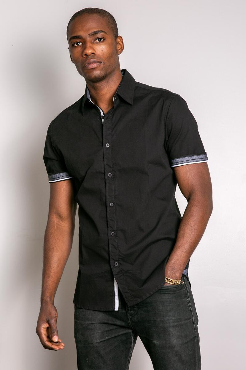 button up shirt black