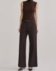 ALEX BAGGY WIDE LEG IN BROWN BLUE STRIPE
