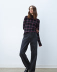 PIERA CHECKED MOCK NECK SWEATER