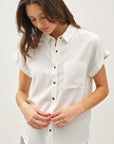 CUFFED SHORT SLEEVE TENCEL SHIRT
