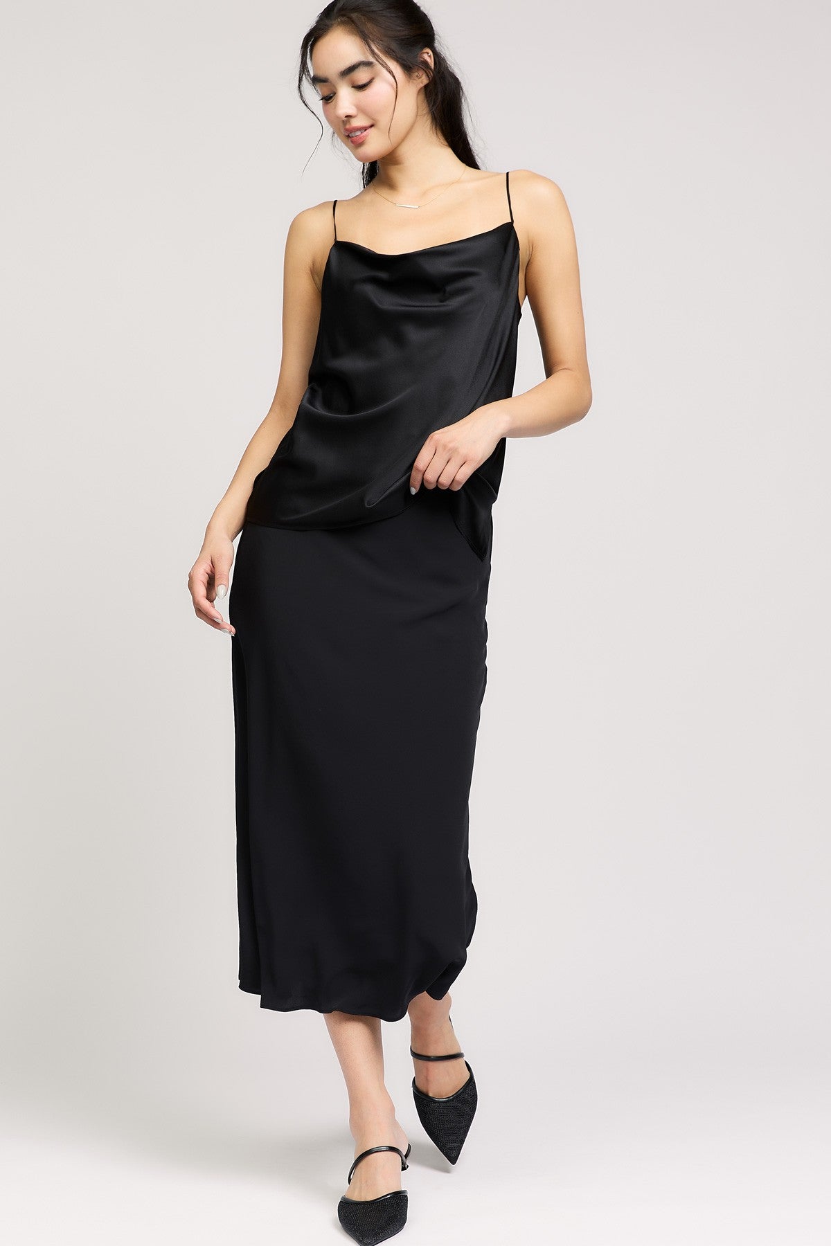 DRAPED SILK CAMISOLE
