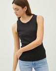 SLUB COTTON HIGH NECK TANK