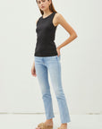 SLUB COTTON HIGH NECK TANK