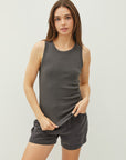 SLUB COTTON HIGH NECK TANK