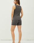 SLUB COTTON HIGH NECK TANK