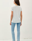 LINEN BLEND FINE STRIPE TEE