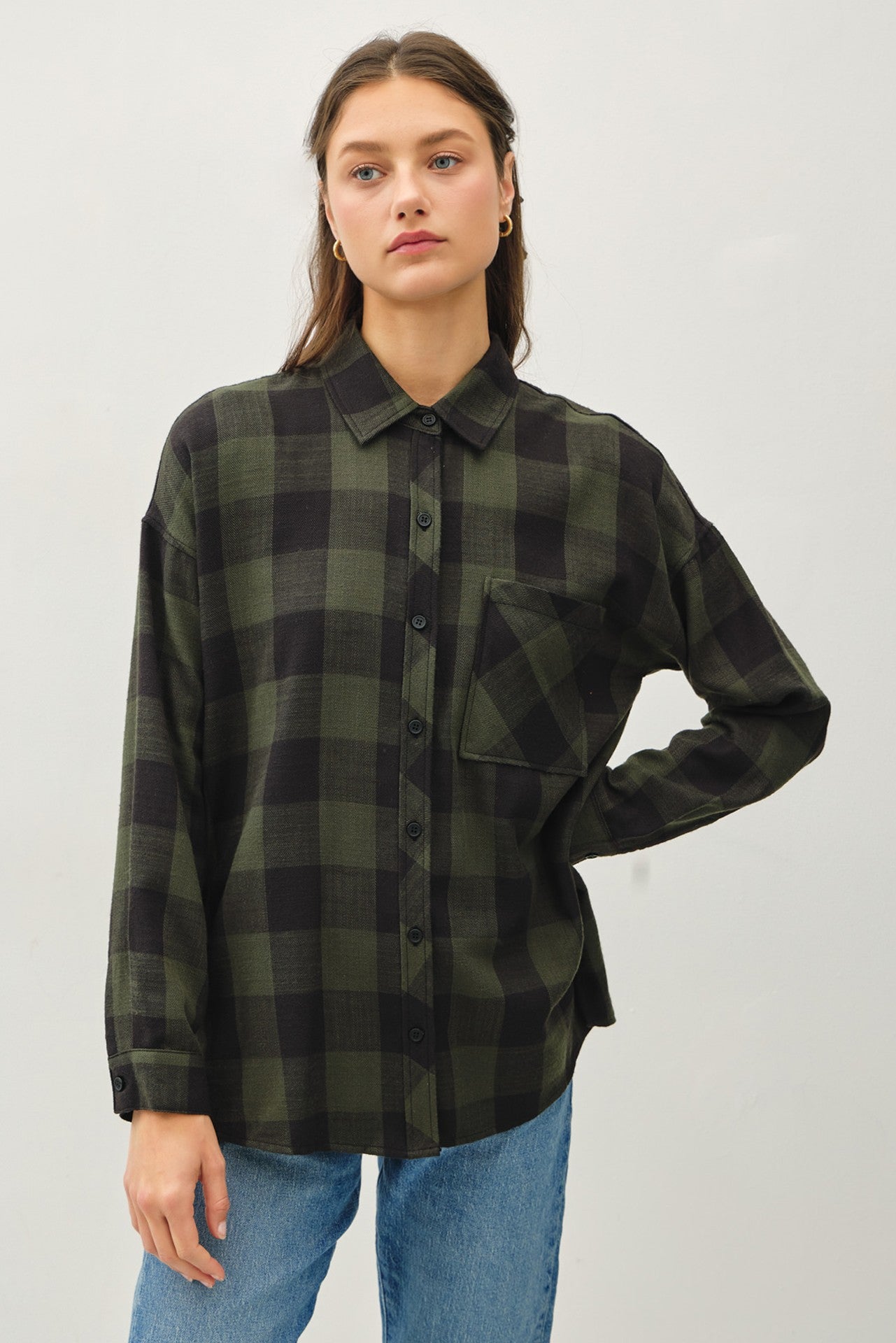 Blue buffalo plaid shirt womens 2025