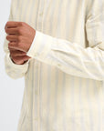 BHDARIS SLUB STRIPE LONG SLEEVE SHIRT