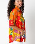 FLORAL PUNCH 1/2 SLEEVE BUTTON UP SHIRT