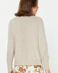 RIB DETAIL CASHMERE BLEND TURTLENECK SWEATER