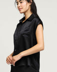 SILK CAP SLEEVE BLOUSE