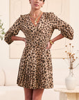 LEOPARD V-NECK DRESS