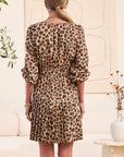 LEOPARD V-NECK DRESS