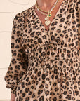 LEOPARD V-NECK DRESS
