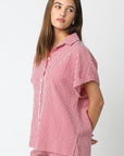 GINGHAM ROLL SLEEVE SHIRT