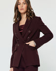 NOTCH COLLAR DOUBLE BREASTED BLAZER
