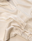 SCALLOP LACE TRIM V-NECK BLOUSE