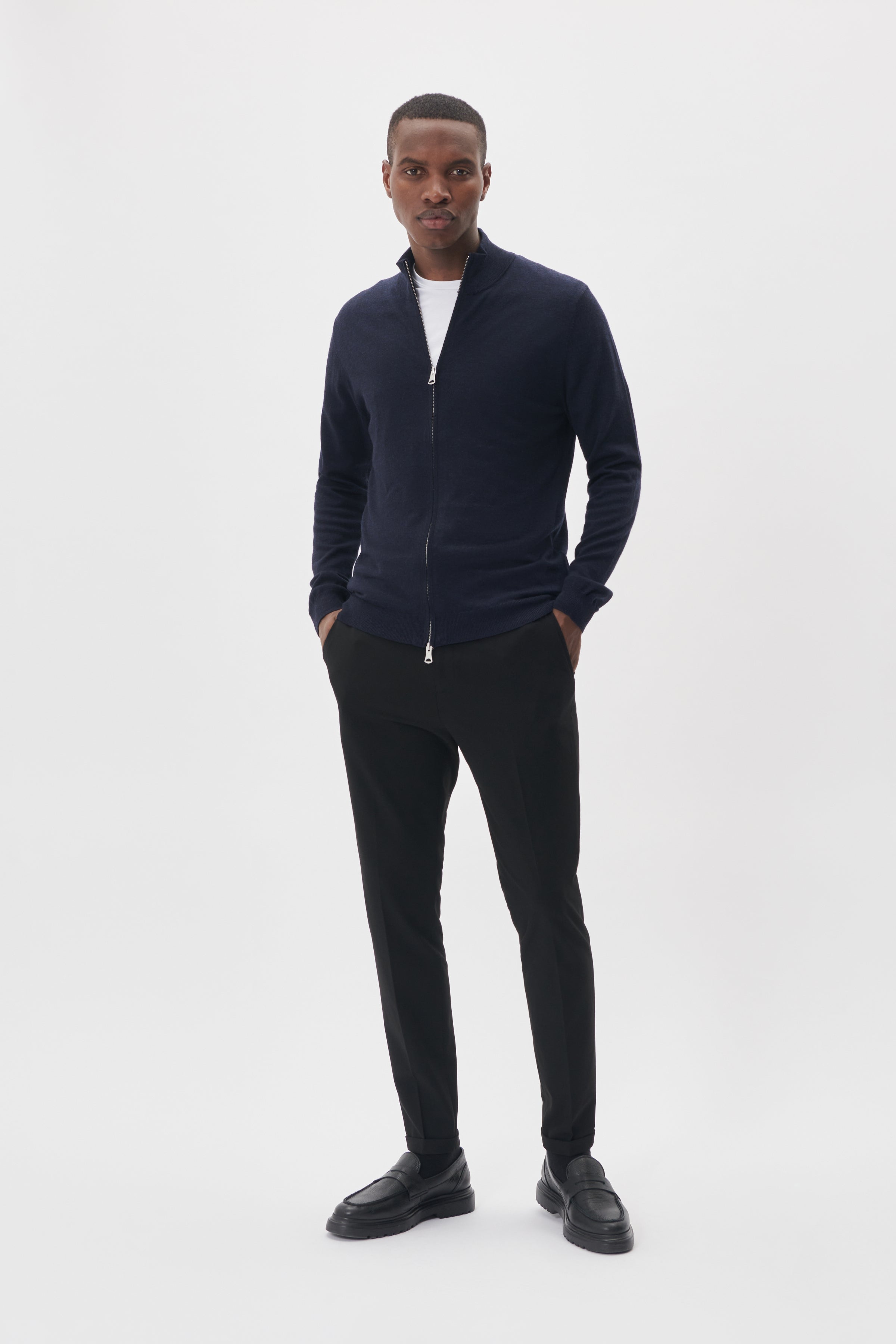 MAMASON MERINO FULL ZIP SWEATER