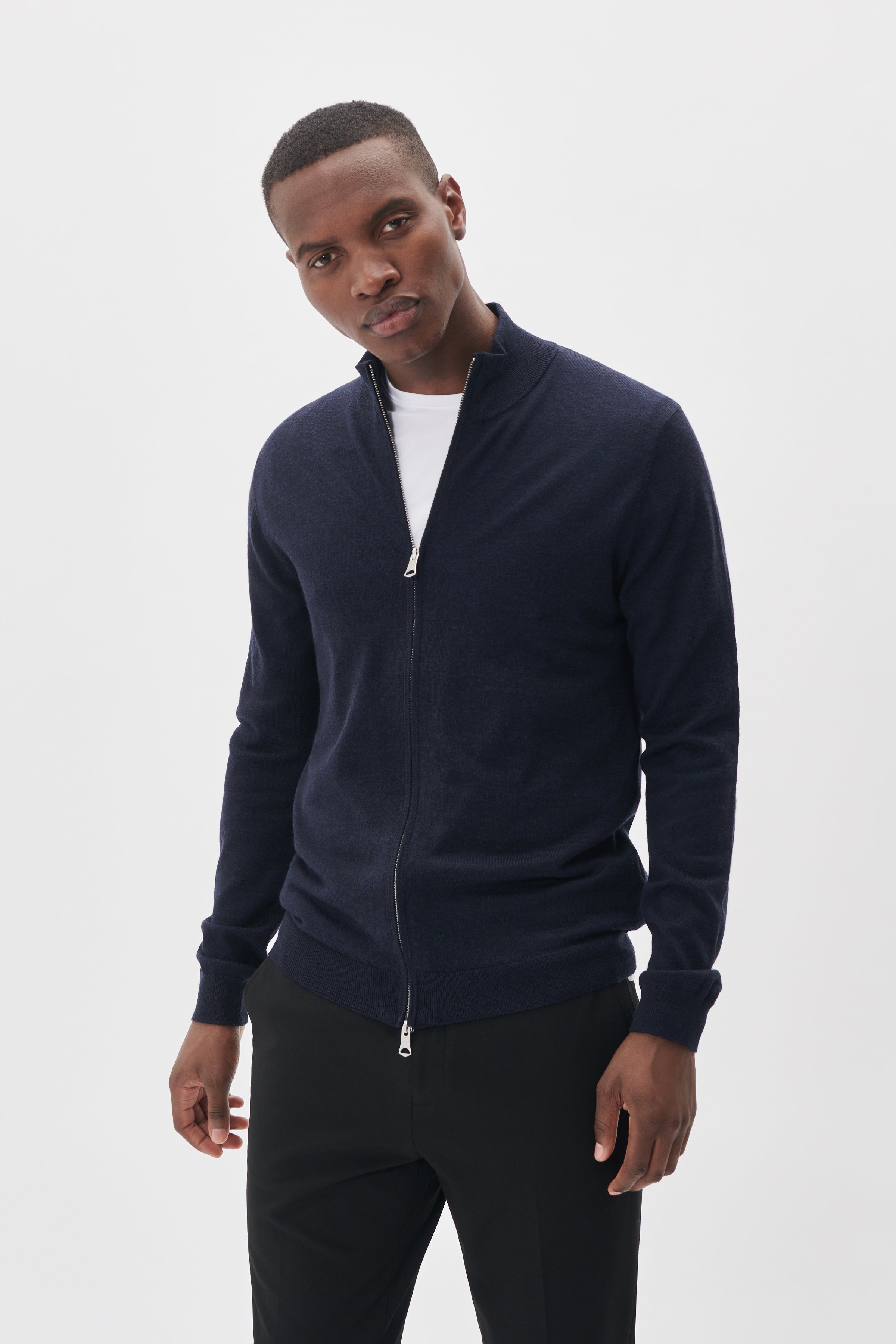 MAMASON MERINO FULL ZIP SWEATER