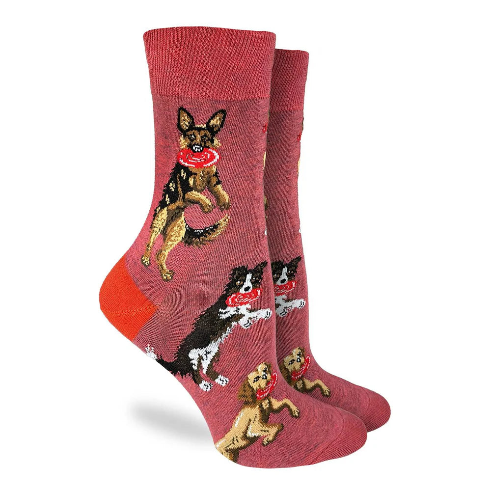 DOGS CATCHING FRISBEES SOCKS