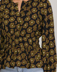 FLORAL BLOUSE WITH GATHERED WAIST