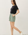 COTTON GAUZE DRAWSTRING SHORTS