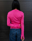 JOHNNY COLLAR FINE KNIT SWEATER