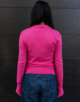 JOHNNY COLLAR FINE KNIT SWEATER