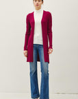 RIBBED OPEN DUSTER CARDIGAN