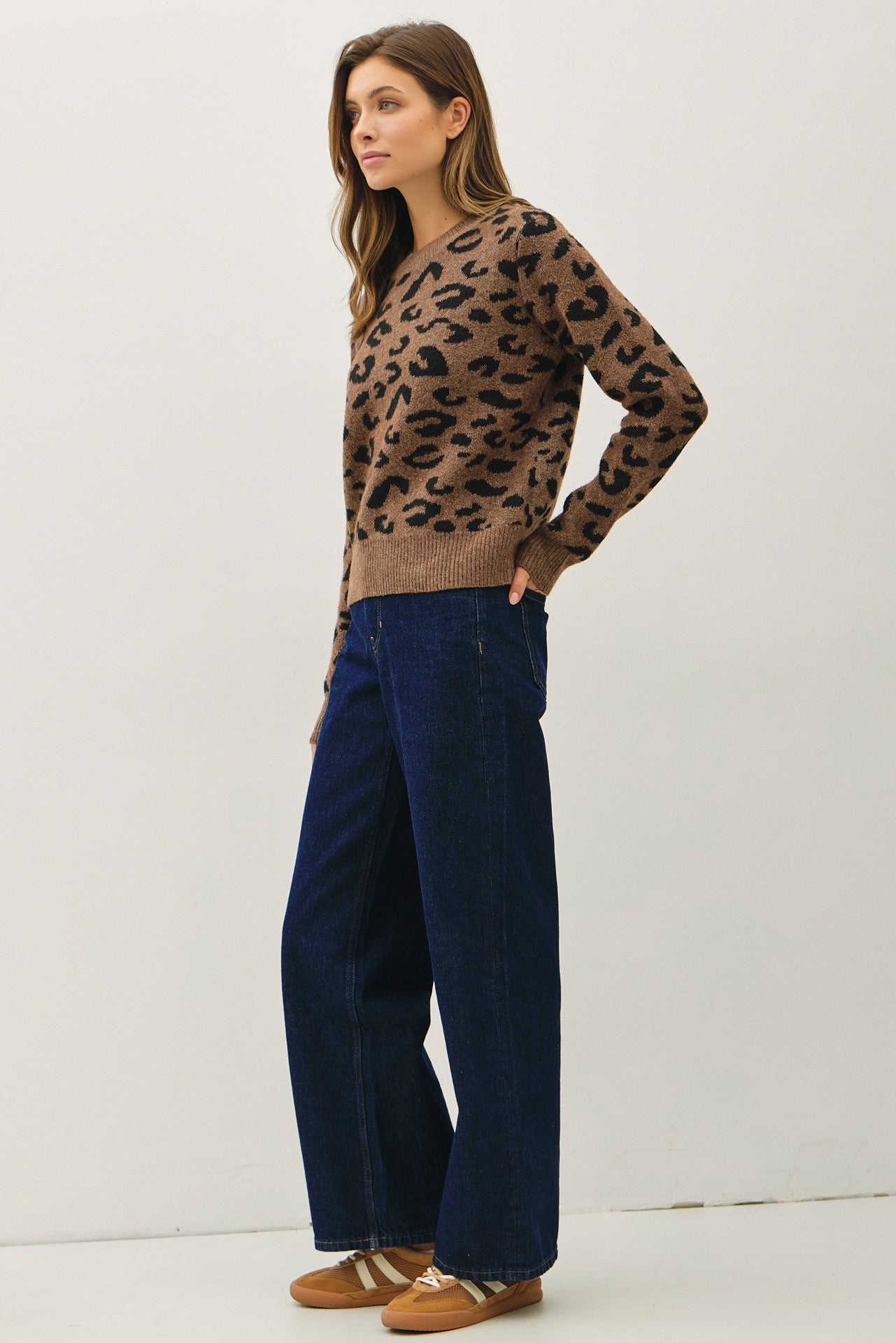 LEOPARD PRINT PULLOVER SWEATER