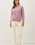 EMBROIDERED TONAL FLOWERS SWEATER
