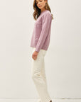 EMBROIDERED TONAL FLOWERS SWEATER