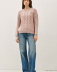 CABLE KNIT DROP SHOULDER SWEATER
