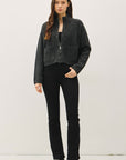 ZIP FRONT CROP CARDI
