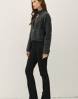 ZIP FRONT CROP CARDI