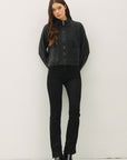 ZIP FRONT CROP CARDI