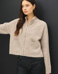 ZIP FRONT CROP CARDI