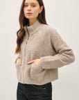 ZIP FRONT CROP CARDI