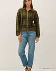 PLAID ZIP UP SWEATER JACKET
