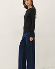 POINTELLE SLEEVE FINE KNIT SWEATER