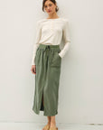 PATCH POCKET TENCEL SKIRT