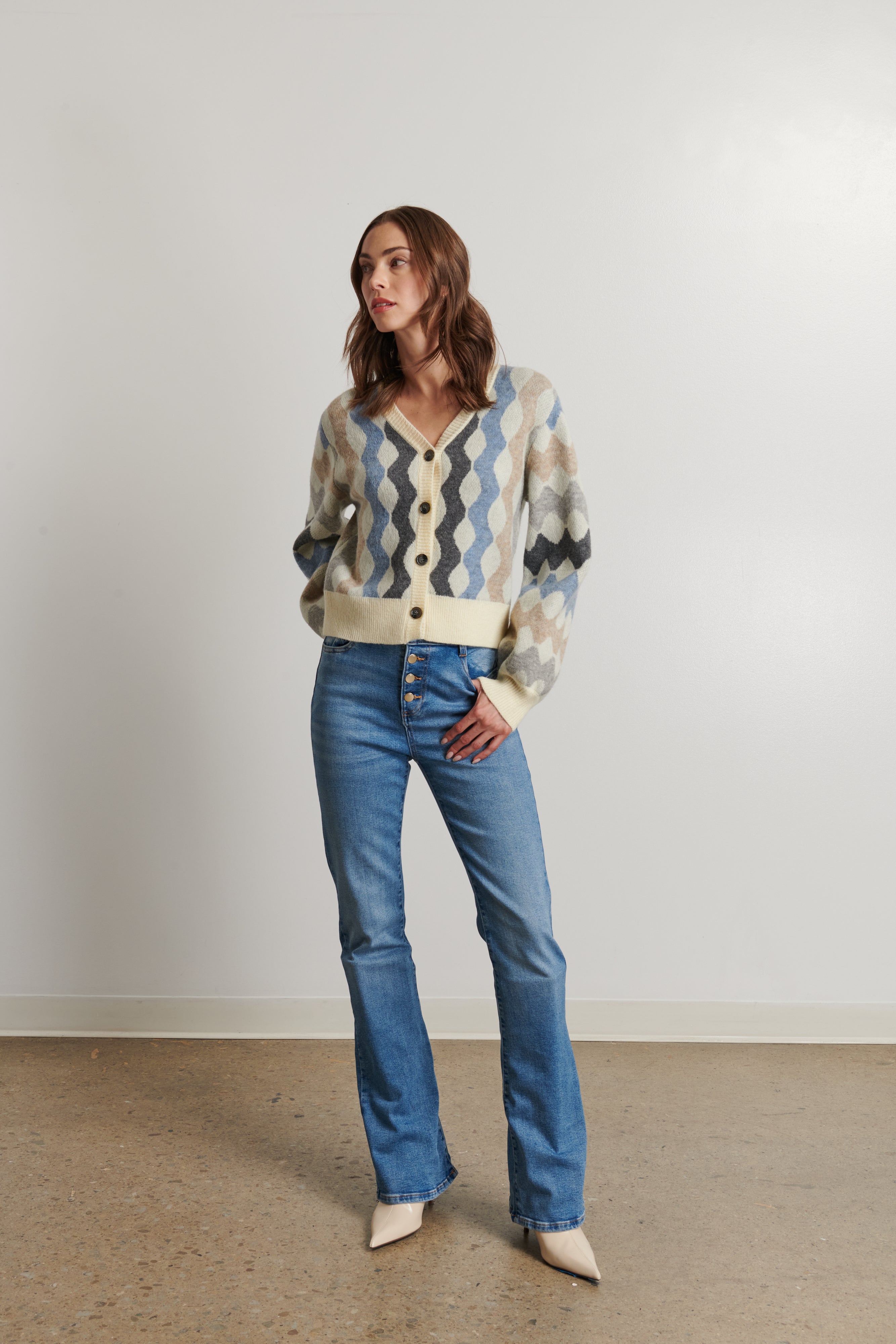 DARCIE WAVE STRIPE CARDIGAN