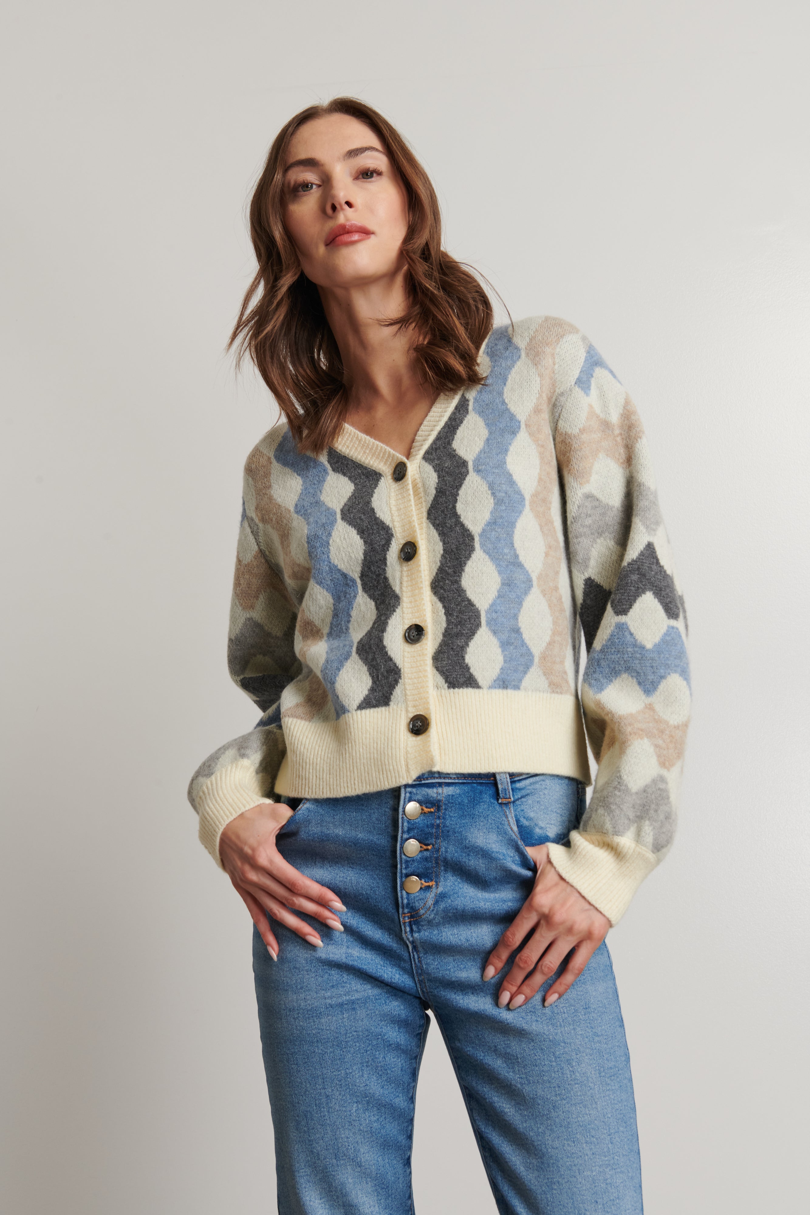 DARCIE WAVE STRIPE CARDIGAN
