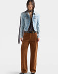 STOVEPIPE STRAIGHT IN CORDUROY COGNAC
