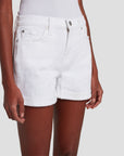 MID ROLL SHORT IN BROKEN TWILL WHITE