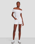 MID ROLL SHORT IN BROKEN TWILL WHITE
