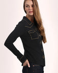 COTTON CASHMERE HOT FIX BUTTON DOWN SHIRT