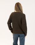 AIDEN EMBROIDERED DAISIES CREW NECK SWEATER